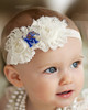 Memphis Tigers Baby/ Toddler Shabby Flower Hair Bow Headband