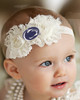 Penn State Nittany Lions Baby/ Toddler Shabby Flower Hair Bow Headband