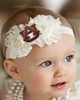 Auburn Tigers Baby/ Toddler Shabby Flower Hair Bow Headband