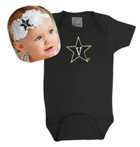 Vanderbilt Commodores Baby Onesie and Shabby Bow Headband