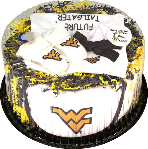 West Virginia Mountaineers Baby Fan Cake Clothing Gift Set