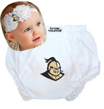 UCF Knights Baby Eyelet Diaper Cover and Shabby Flower Headband Set