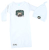 Ohio Bobcats Baby Layette Gown And Knotted Cap Set