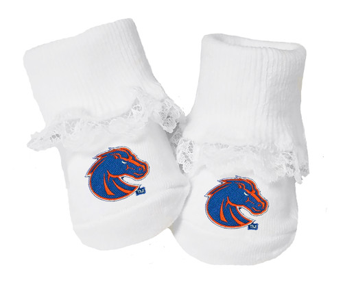 Boise State Broncos Baby Toe Booties with Lace