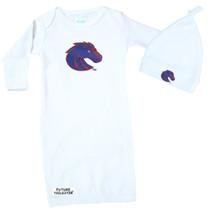 Boise State Broncos Baby Layette Gown and Knotted Cap Set