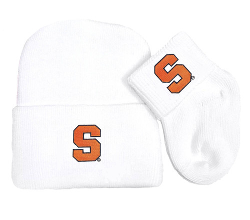 Syracuse Orange Newborn Baby Knit Cap and Socks Set