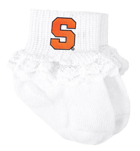 Syracuse Orange Baby Laced Sock Booties