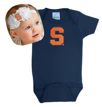 Syracuse Orange Baby Onesie and Shabby Bow Headband