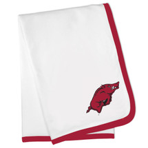 Arkansas Razorbacks Officially Licensed 100% Cotton Baby Receiving Blanket - Cardinal Trim