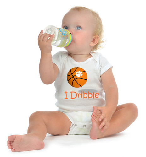 Clemson Tigers Basketball "I Dribble" Baby Onesie