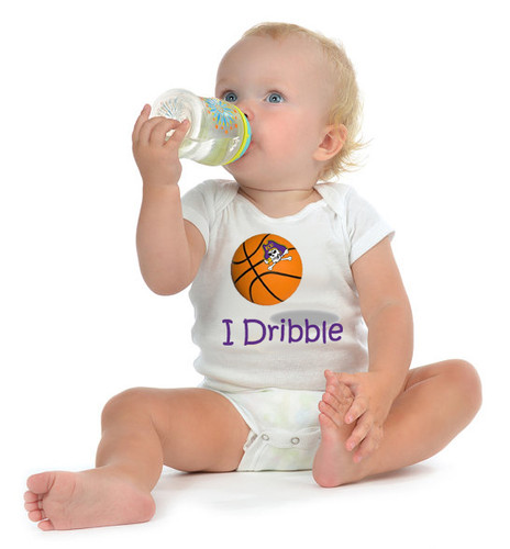 East Carolina Pirates Basketball "I Dribble" Baby Onesie