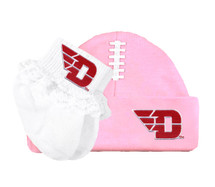Dayton Flyers Football Cap and Socks with Lace Baby Set