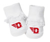 Dayton Flyer Baby Toe Booties with Lace