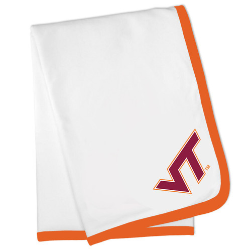 Virginia Tech Hokies Baby Receiving Blanket - Orange Trim