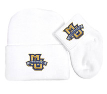 Marquette Golden Eagles Newborn Baby Knit Cap and Socks Set