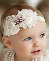 Louisiana Ragin Cajuns Baby/ Toddler Shabby Flower Hair Bow Headband
