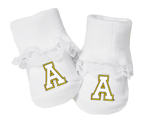 Appalachian State Mountaineers Baby Toe Booties with Lace