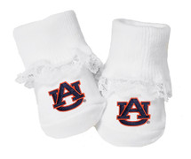 Auburn Tigers Baby Toe Booties with Lace