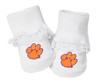Clemson Tigers Baby Toe Booties with Lace