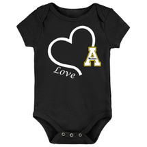 Appalachian State Mountaineers Love Heart Baby Bodysuit