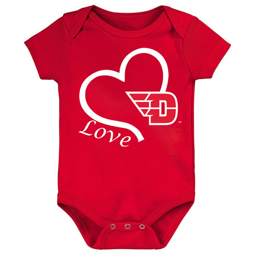 Dayton Flyers Love Heart Officially Licensed Baby Bodysuit