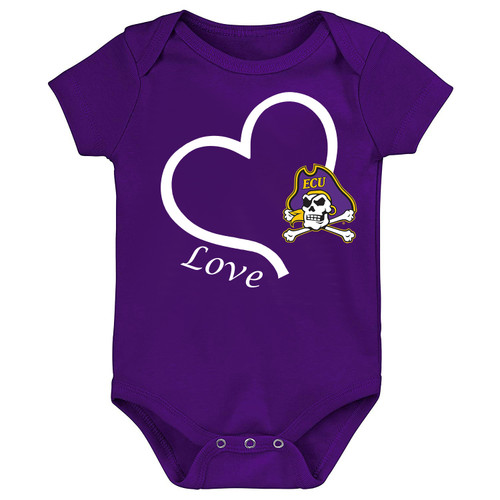 East Carolina ECU Pirates Officially Licensed Love Heart Baby Bodysuit