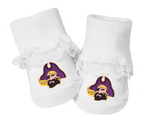 olina Pirates Baby Toe Booties with Lace