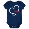 Mississippi Ole Miss Rebels Officially Licensed Love Heart Baby Bodysuit