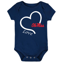 Mississippi Ole Miss Rebels Officially Licensed Love Heart Baby Bodysuit