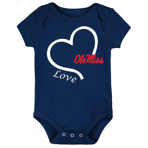 Mississippi Ole Miss Rebels Officially Licensed Love Heart Baby Bodysuit