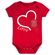 NC State Wolfpack Officially Licensed Love Heart Baby/Toddler Bodysuit