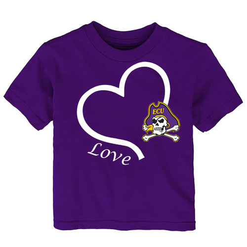 East Carolina ECU Pirates Officially Licensed Love Heart Baby/Toddler T-Shirt