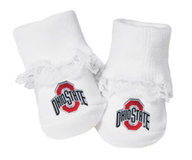 Ohio State Buckeyes Baby Toe Booties with Lace