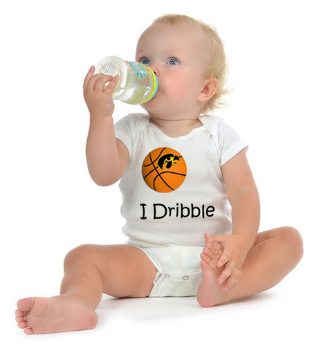 Iowa Hawkeyes Basketball "I Dribble" Baby Onesie