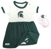 Michigan State Spartans Baby Onesie Dress and Lace Socks Set