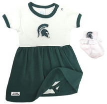 Michigan State Spartans Baby Onesie Dress and Lace Socks Set
