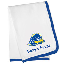 Delaware Blue Hens Officially Licensed 100% Cotton Personalized Baby Blanket