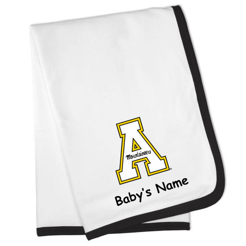 Appalachian State Mountaineers Officially Licensed 100% Cotton Personalized Baby Receiving Blanket