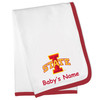 Iowa State Cyclones Officially Licensed 100% Cotton Personalized Baby Receiving Blanket - Cardinal Trim
