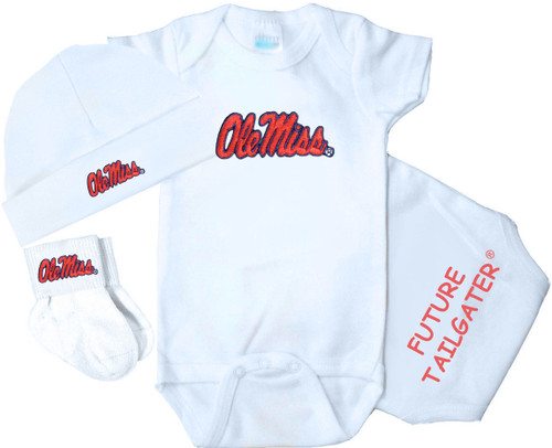 Mississippi Ole Miss Rebels Homecoming 3 Piece Baby Gift Set