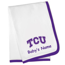 TCU Horned Frogs Officially Licensed Personalized Baby Receiving Blanket