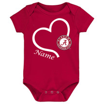 Alabama Crimson Tide Personalized Heart Baby Bodysuit