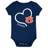 Auburn Tigers Officially Licensed Personalized Heart Baby Bodysuit