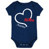 Mississippi Ole Miss Rebels Officially Licensed Personalized Love Heart Baby Bodysuit