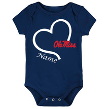 Mississippi Ole Miss Rebels Officially Licensed Personalized Love Heart Baby Bodysuit