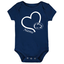 Penn State Nittany Lions Officially Licensed Love Heart Personalized Baby Bodysuit