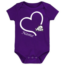 Texas Christian TCU Horned Frogs Personalized Heart Baby