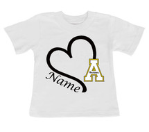 Appalachian State Mountaineers Personalized Heart Baby/Toddler T-Shirt