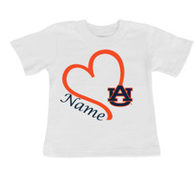 Auburn Tigers Personalized Heart Baby/Toddler T-Shirt