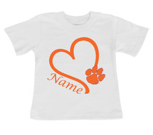 Clemson Tigers Personalized Heart Baby/Toddler T-Shirt